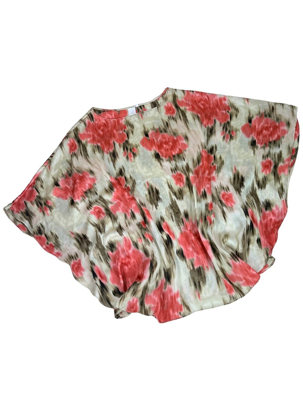 Jones New York Floral Kaftan Dolman Blouse XL Watercolor Kimono Top